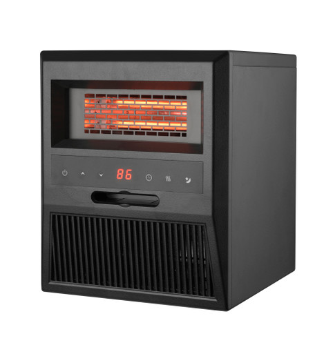 Quartz heater in black finish with digital controls and LED display Quartz heater in black finish with digital controls and LED display
