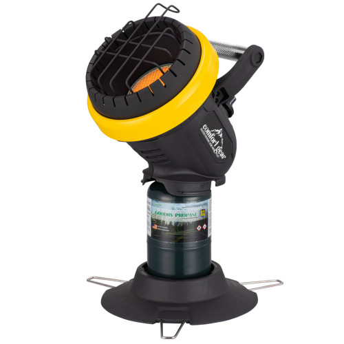 front left angled image of a portable propane heater