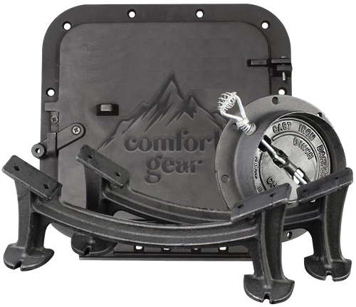 comfort gear barrel kit - front door, 2 legs, flue collar & damper comfort gear barrel kit - front door, 2 legs, flue collar & damper