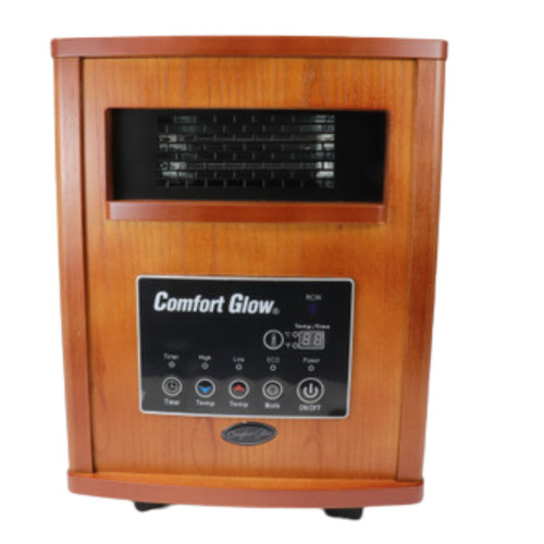 front angled image of portable electric quartz heater front angled image of portable electric quartz heater