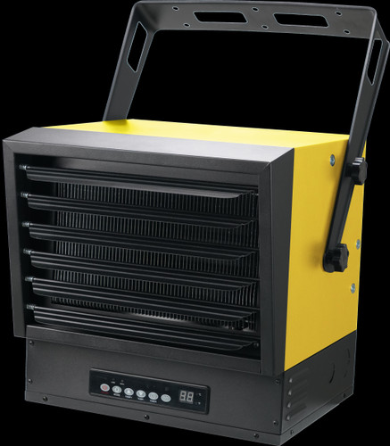 image of 240 volt hard-wire electric heater front view with mounting bracket attached