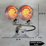 product dimension image of double burner tank top heater turned on