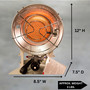 product dimension image of single tank top heater