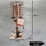 product dimensions image of a 360 degree tank top heater turned off