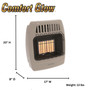 product dimension image of Comfort Glow 12,000 BTU infrared radiant vent free heater, natural gas