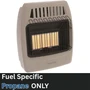 image of Comfort Glow 18,000 BTU infrared radiant vent free heater, propane, noting this model is fuel specific and runs on propane only