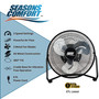 product highlight call out image of the Seasons Comfort black 9 inch high velocity heavy duty fan