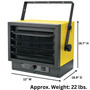 product dimension image of hard-wire electric heater