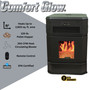 specifications front image of freestanding pellet stove