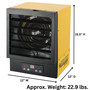 product dimension image of a hard wire electric heater