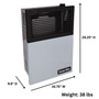 product dimension image of Comfort Glow liquid propane direct vent heater