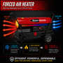 image of 220,000 btu Reddy Heater kerosene forced air heater showing how the heater works to heat up a workspace