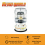 product features highlight image of Kero World compact convection kerosene heater