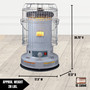 product dimension image of comfort glow 23,800 btu convection style kerosene heater