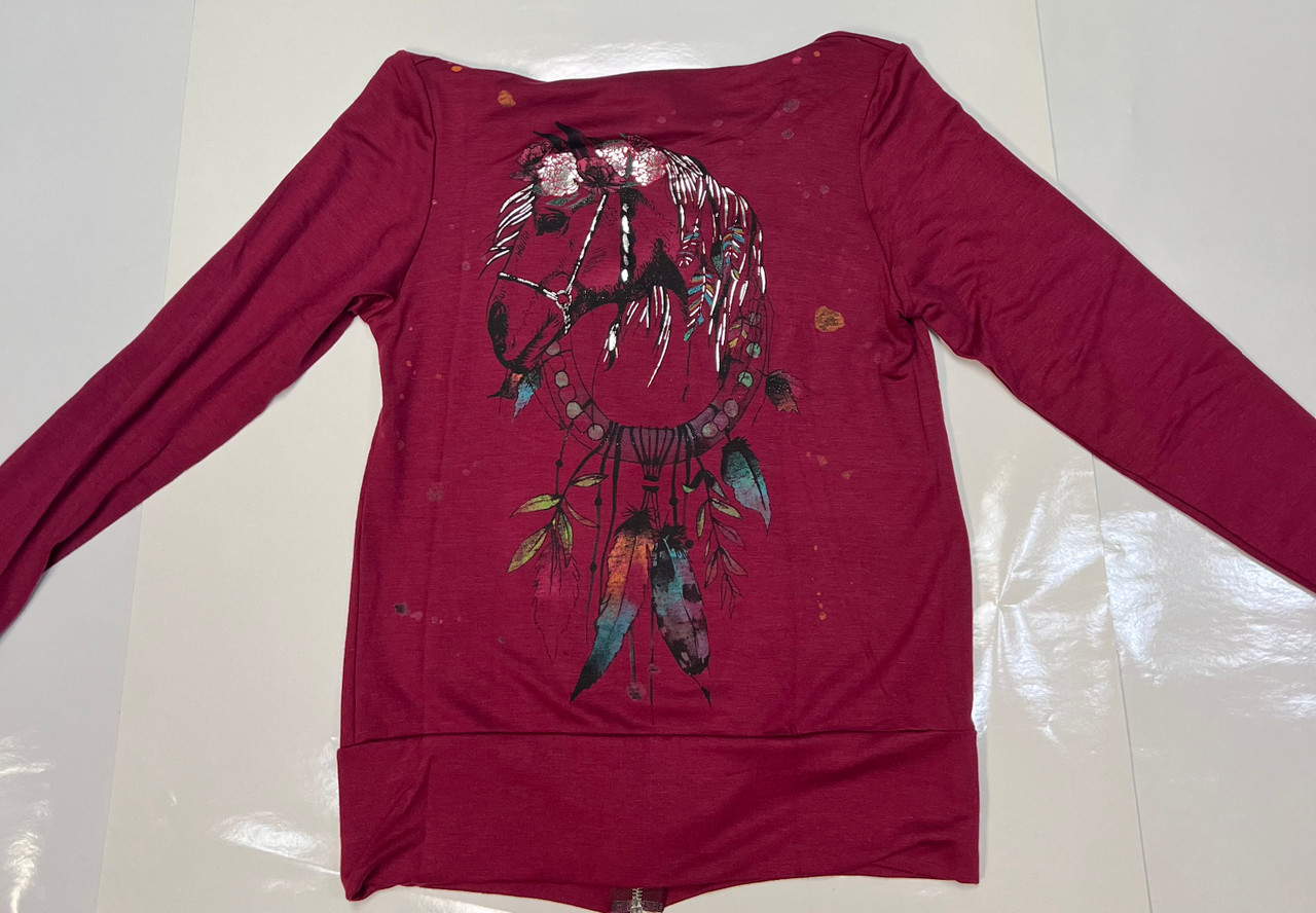 LW Burgundy Zipup Hoodie