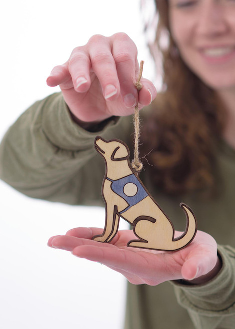 Wood PAWS Dog Ornament
