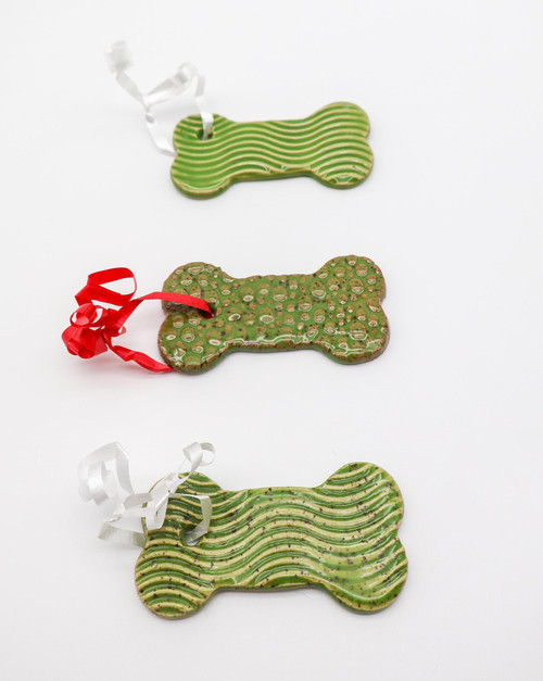 Ceramic Dog Bone Ornament - Various Styles