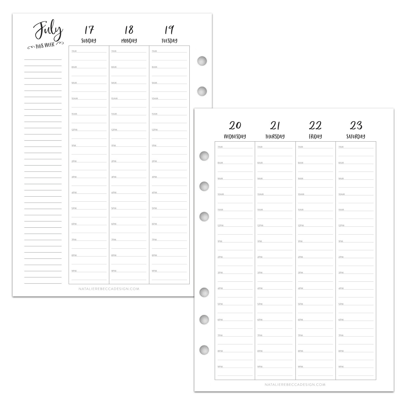 A6 Planner Inserts, A6 Hourly Planner Printable, Hourly Schedule, Hourly  Planner Pages, Hourly Planner Inserts, A6 Weekly Insert S01 