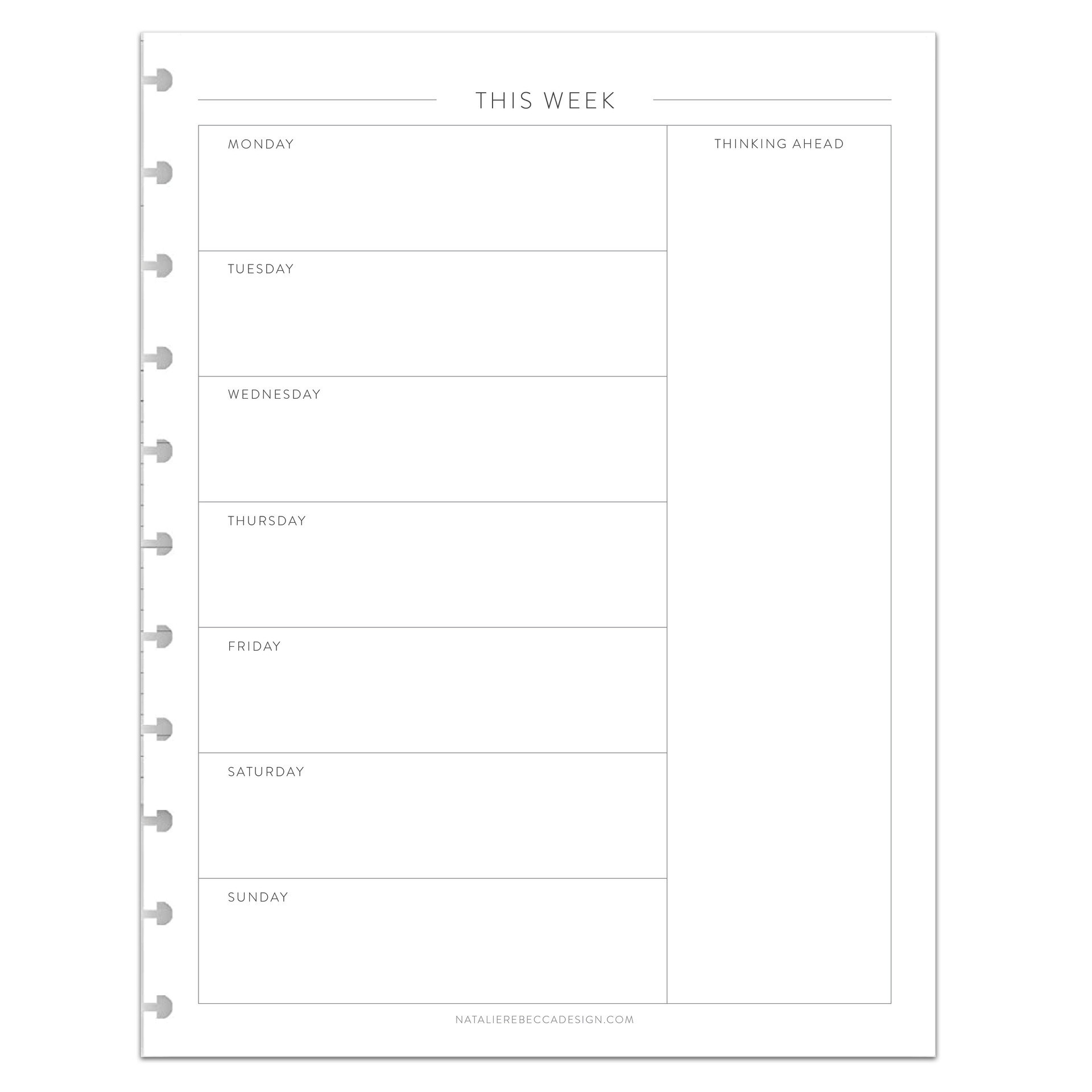Weekly Calendar | Vertical