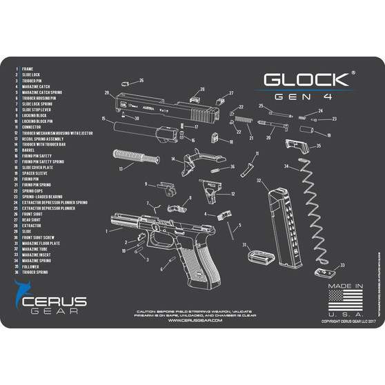 Cerus Gear 12x17 Glock G4 Schematic Promat - Gray