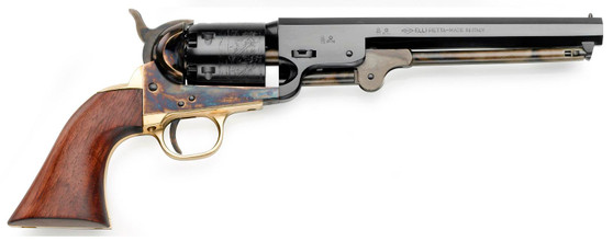 Pietta 1851 Navy Percussion Revolover .44 cal 7-1/2" BBL Case Hardened Walnut Grips