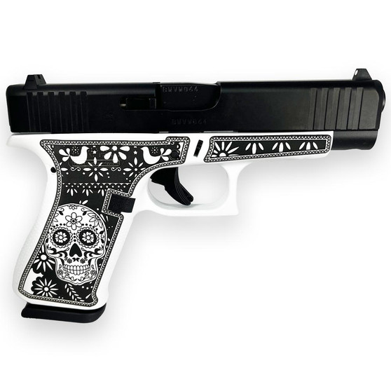 Glock 48 Gen 5 Custom "Sugar Skull White & Black" Handgun 9mm Luger 10/rd Magazines (2) 4.17" Barrel Austria