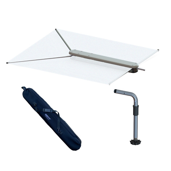 TACO ShadeFin w/White Fabric, Case & Fixed Rod Holder Mount Kit TACO ShadeFin w/White Fabric, Case & Fixed Rod Holder Mount Kit