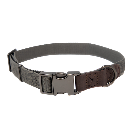 MoMarsh Adjustable Dog Collar 15"-23" Gun Metal Grey