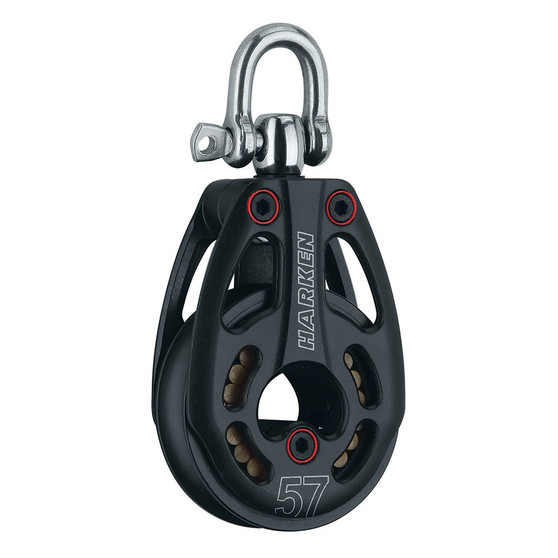 Harken 57mm Aluminum Low Load Black Magic Block w/Swivel Harken 57mm Aluminum Low Load Black Magic Block w/Swivel