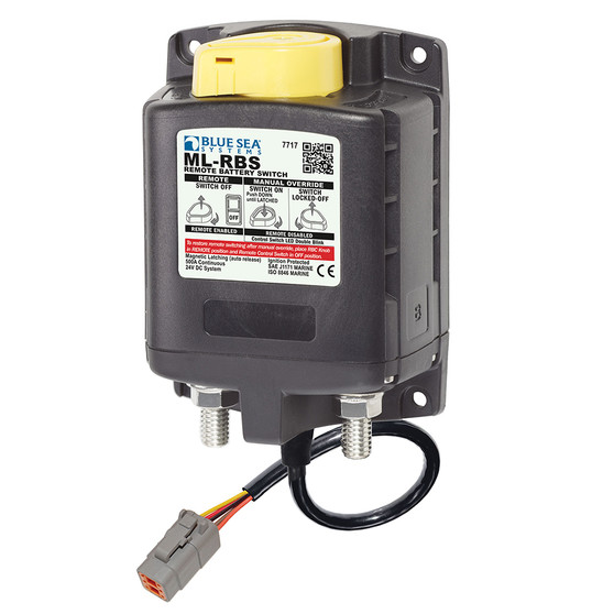 Blue Sea 7717100 ML-RBS Remote Battery Switch with Manual Control Auto Release &amp; Deutsch Connector - 24V
