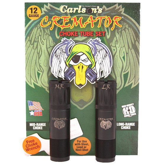 Carlson's Cremator Waterfowl Mid and Long Range Non-Ported Choke Tube for 12 ga Remington 2/ct Carlson's Cremator Waterfowl Mid and Long Range Non-Ported Choke Tube for 12 ga Remington 2/ct