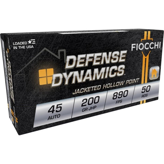 Fiocchi Pistol Shooting Dynamics Handgun Ammunition .45 ACP 200 gr. JHP 890 fps 50/ct Fiocchi Pistol Shooting Dynamics Handgun Ammunition .45 ACP 200 gr. JHP 890 fps 50/ct