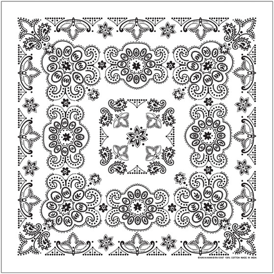 TEXAS PAISLEY BANDANA WHITE
