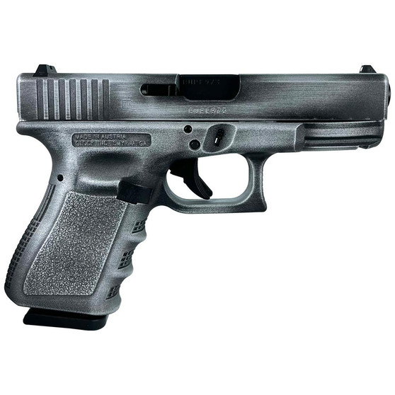 Glock 19 Gen 3 Custom "Crushed Silver Distressed" Compact Handgun 9mm Luger 15rd Magazines (2) 4" Barrel USA