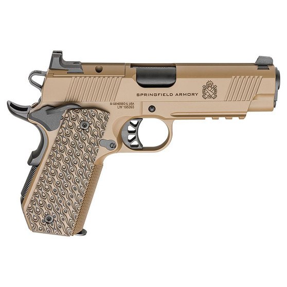 Springfield 1911 TRP AOS Coyote Handgun 9mm Luger 9rd Magazines(3) 4.25" Barrel Optic Cut and Light Rail