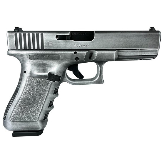 Glock 17 Gen 3 Custom "Destressed Crushed Silver" Handgun 9mm Luger 17rd Magazines (2) 4.49" Barrel Austria