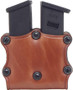 Hunter Leather Double Magazine Pouch Open Top - Single Stack Magazine
