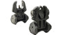 Meprolight Mepro FRBS - Self Illuminated Flip Polymer Black Back-up Rifle Sights 2 Dot Rear/Green Hyper Bright Front
