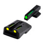 Truglo TFO Tritium/Fiber-Optic Day/Night Sights Fits 1911 .270/.450 Front Green/Rear Yellow