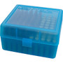 MTM Flip Top Ammo Box for .223/.204 Ruger/6x47 100 Rounds Clear Blue