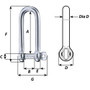Wichard Captive Pin Long D Shackle - Diameter 6mm - 1/4" Wichard Captive Pin Long D Shackle - Diameter 6mm - 1/4"