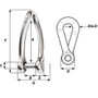 Wichard Captive Pin Twisted Shackle - Diameter 6mm - 1/4" Wichard Captive Pin Twisted Shackle - Diameter 6mm - 1/4"