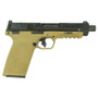 S&W M&P Handgun 5.7x28mm 22rd Magazines (2) 5" Threaded Barrel FDE Optic Ready No Manual Safety