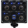 Sea-Dog Water Resistant Toggle Switch Panel w\/USB Power Socket - 5 Toggle [424617-1]