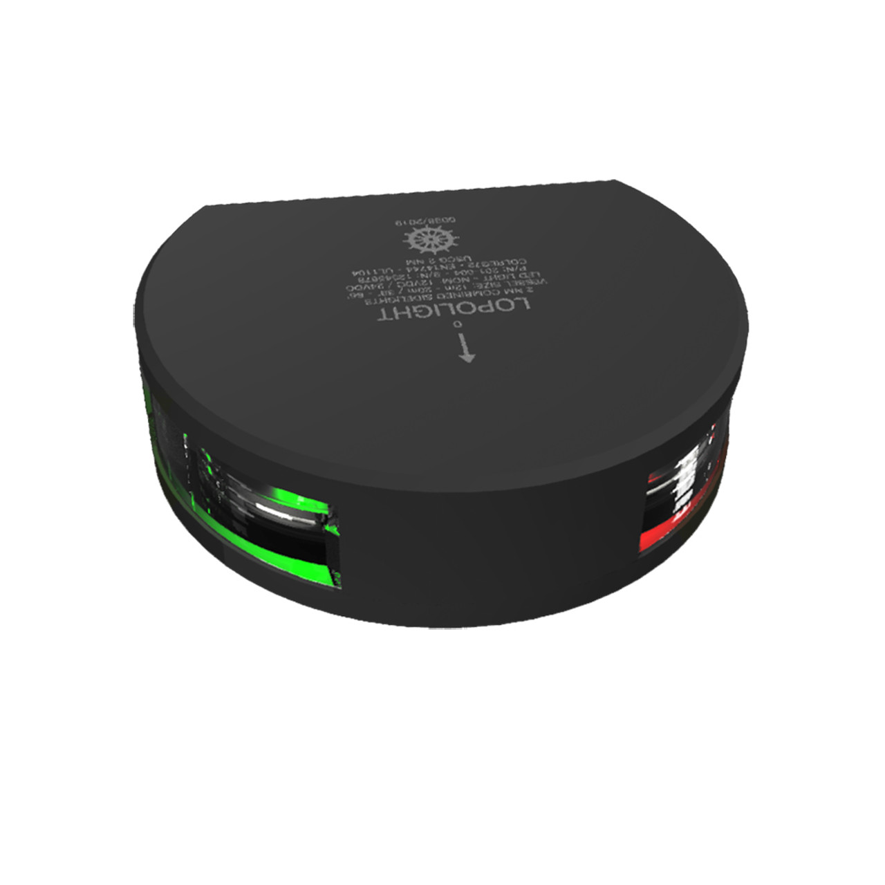 Lopolght Series 201-004 - Starboard  Port Sidelight - 2NM - Vertical Mount - Green\/Red - Black Housing [201-004-B]