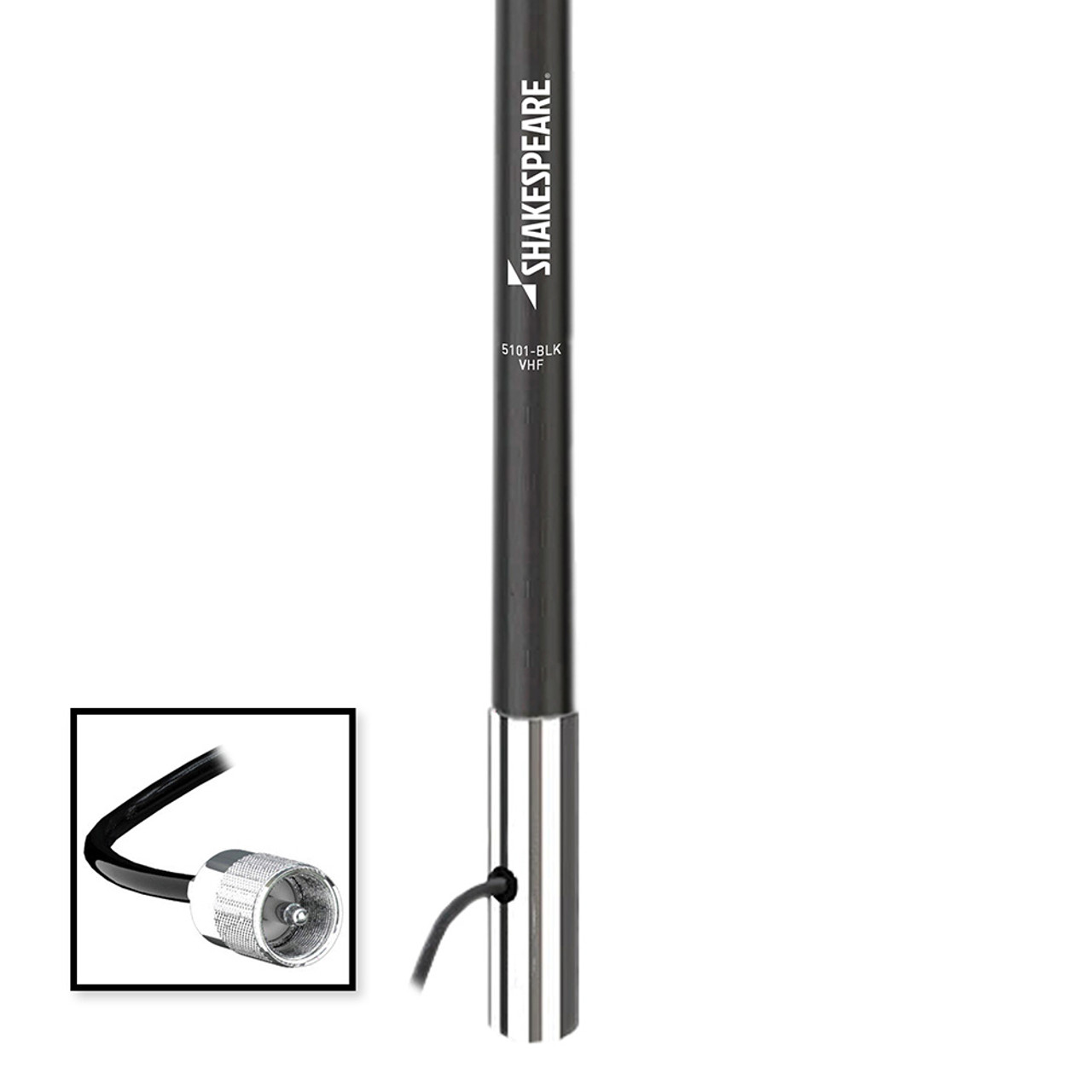 Shakespeare 5101 8 Classic VHF Antenna w\/15' RG-58 Cable - Black [5101-BLK]