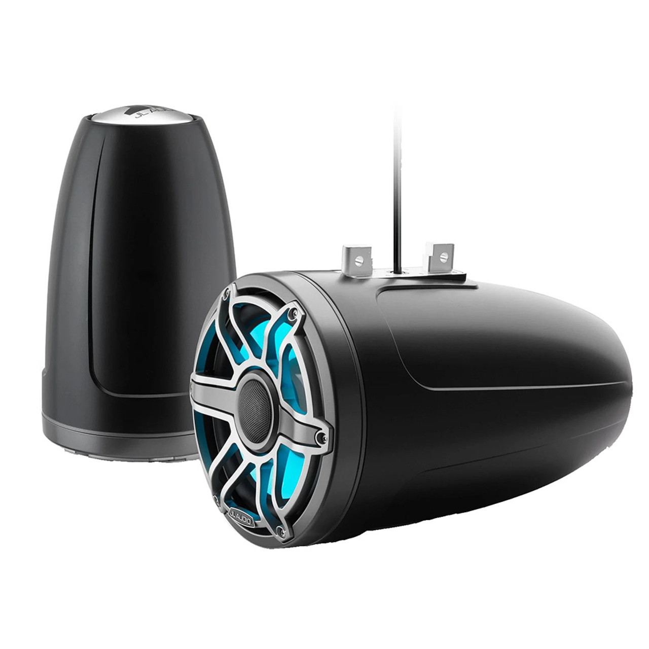 JL Audio M6 Series 8.8" Enclosed Tower Coaxial System w\/Titanium Sport Grille  Transflective LED Lighting - M6-880ETXv3-Sb-S-GmTi-i [010-03281-00]