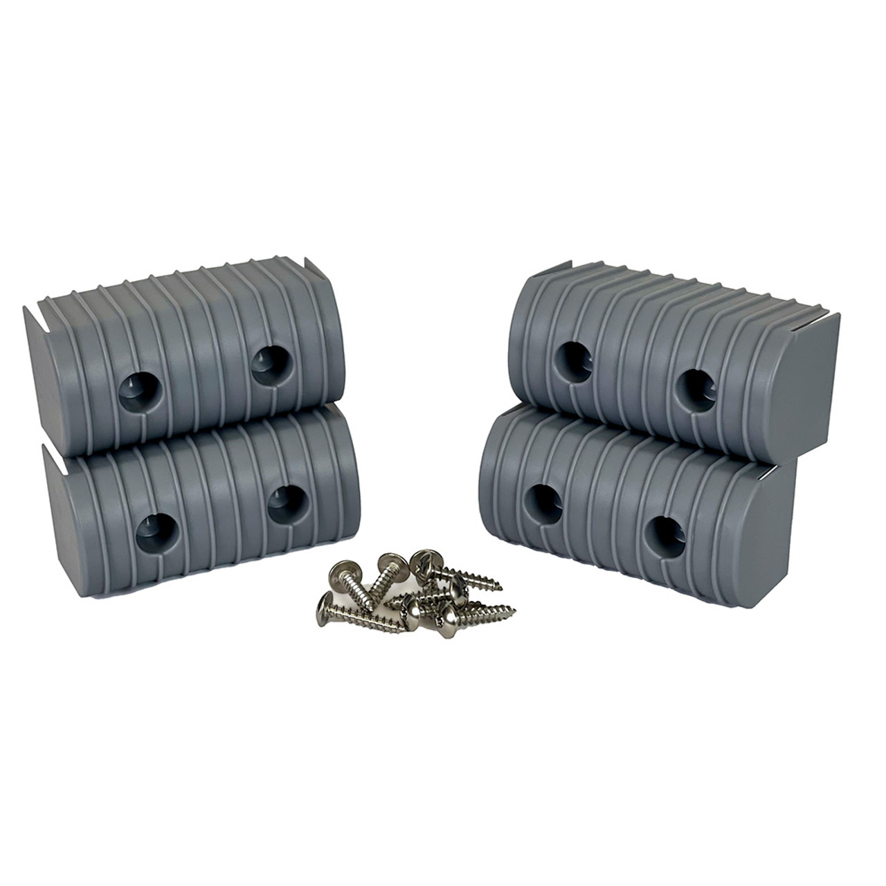 Caliber BunkWrap End Cap 2x4" Grey Accessory Kit w\/Stainless Steel Hardware *4-Pack [23051]