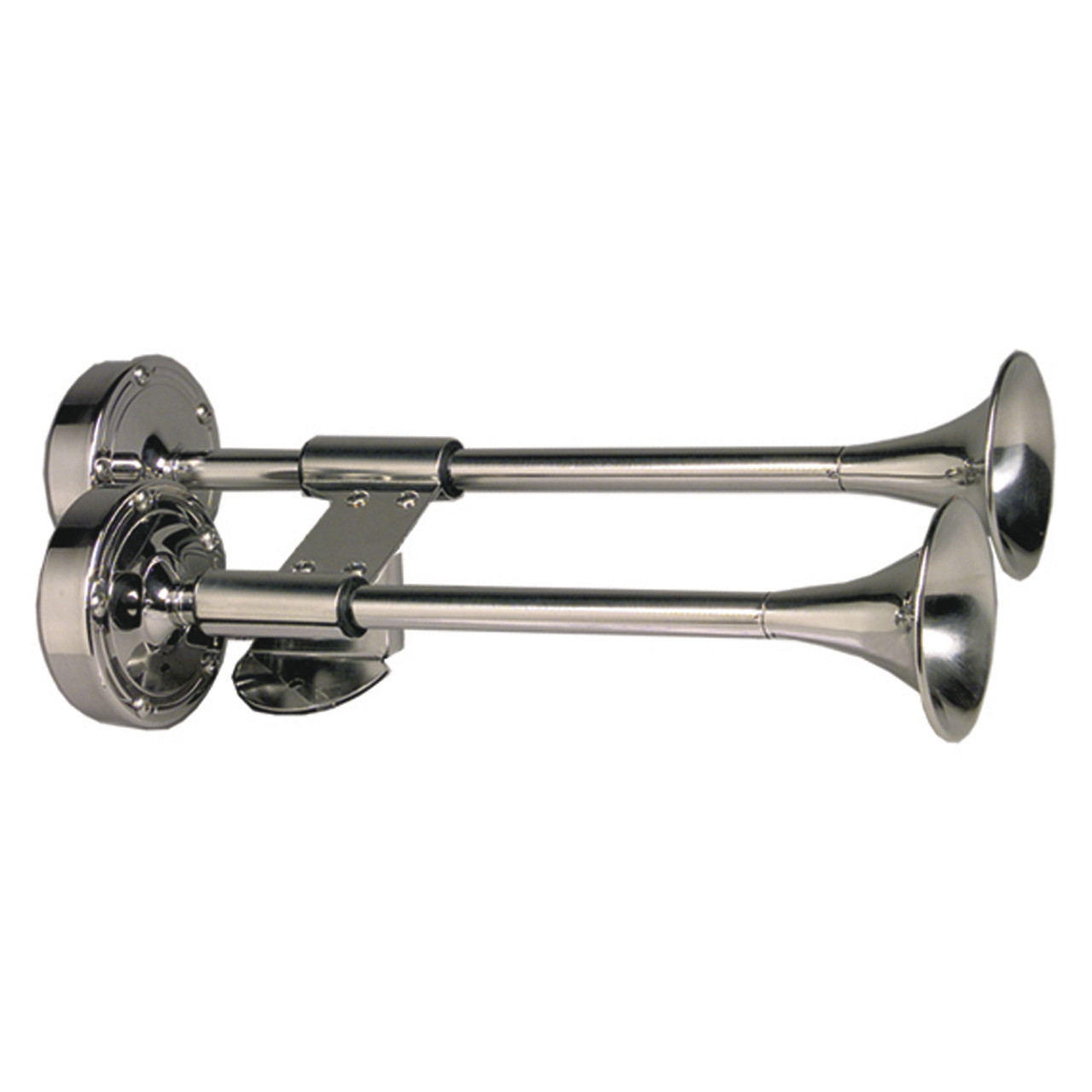 Schmitt Marine Deluxe All-Stainless Shorty Dual Trumpet Horn - 12V [10012]