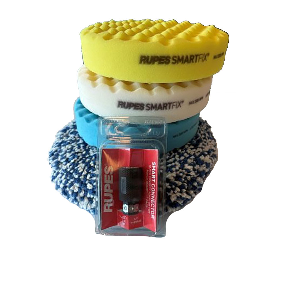 RUPES Double Sided Pad Kit - Blue, Yellow, White, Wool, 5\/8" Connector [9.DSPKIT]